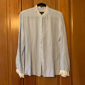 J. Crew Women’s Drapey Striped Button Down Shirt Size: L